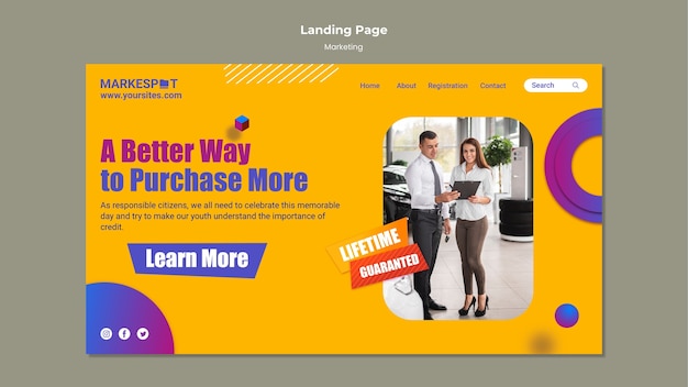 Marketing landing page  template design