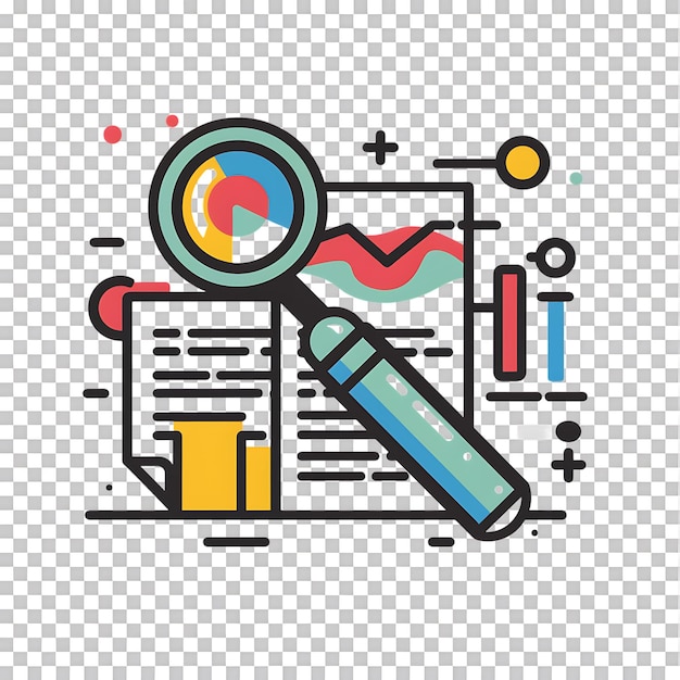 Marketing research icon against transparent background generated by Ai