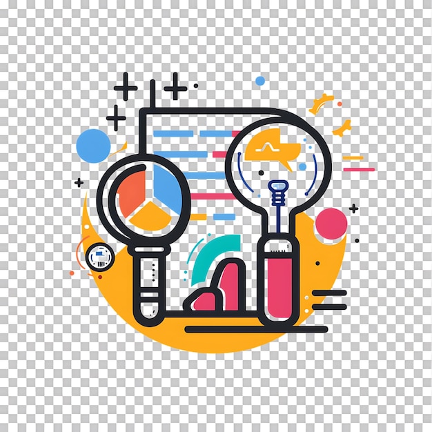 Marketing research icon against transparent background generated by Ai