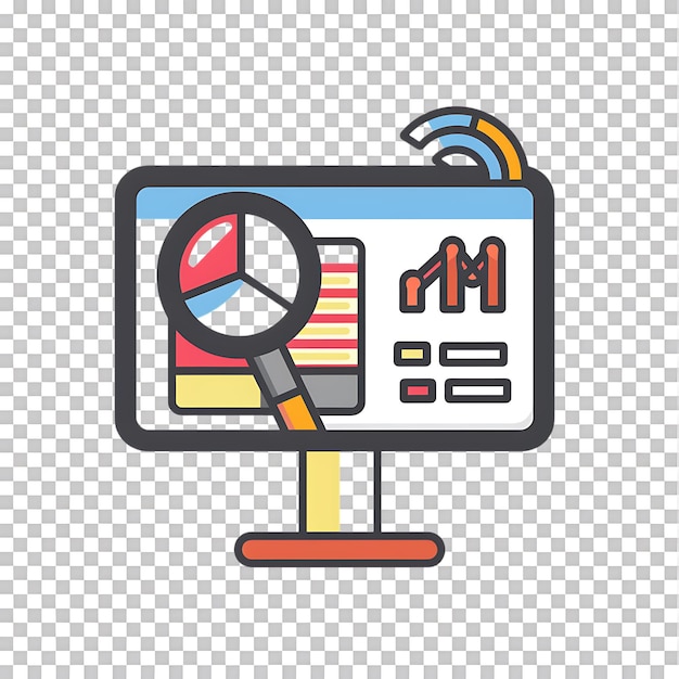 PSD marketing research icon against transparent background generated by ai