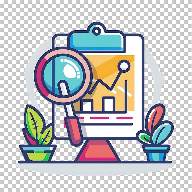 Marketing research icon against transparent background generated by Ai