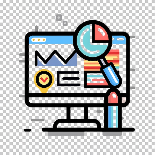 Marketing research icon against transparent background generated by Ai