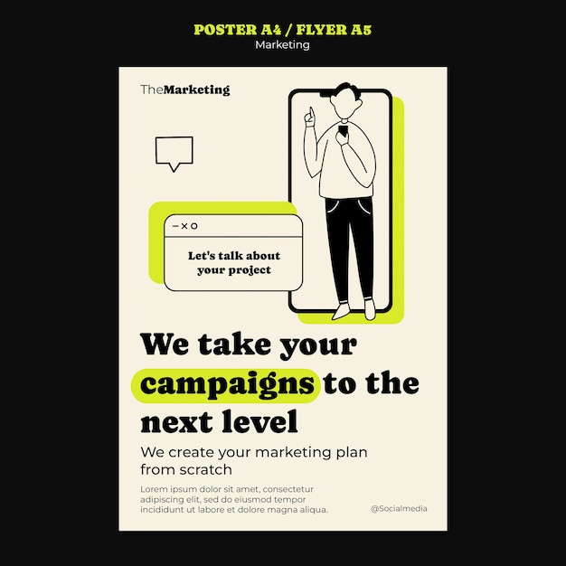 PSD marketing strategy poster template