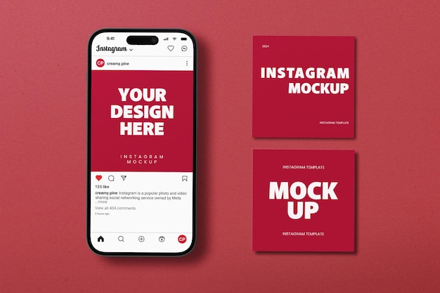 Maroon Instagram Post Mockup