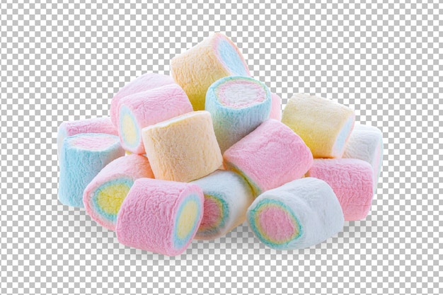 Marshmallows isolated on alpha layer