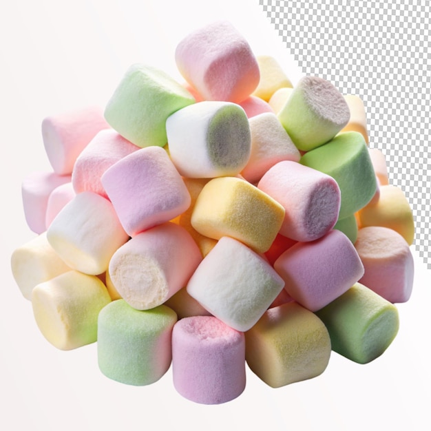 PSD marshmallows isolated on transparent background