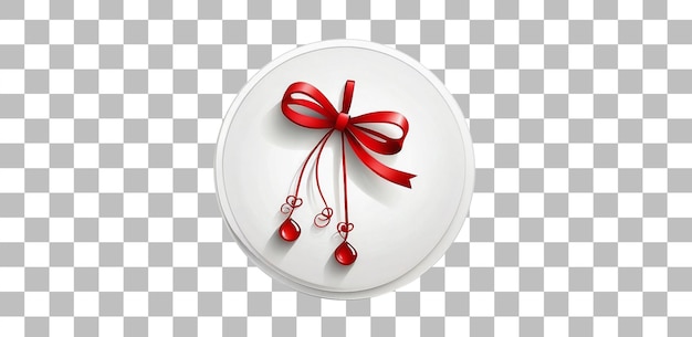 Martisor Day Red Symbol Icon isolated on Whitebackground