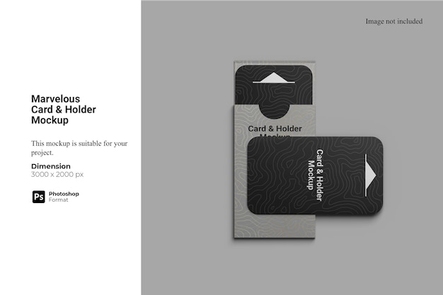 Marvelous Card and Holder Mockup