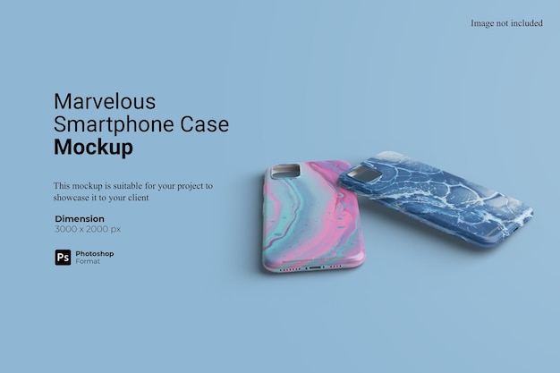 PSD marvelous smartphone case mockup design isolated