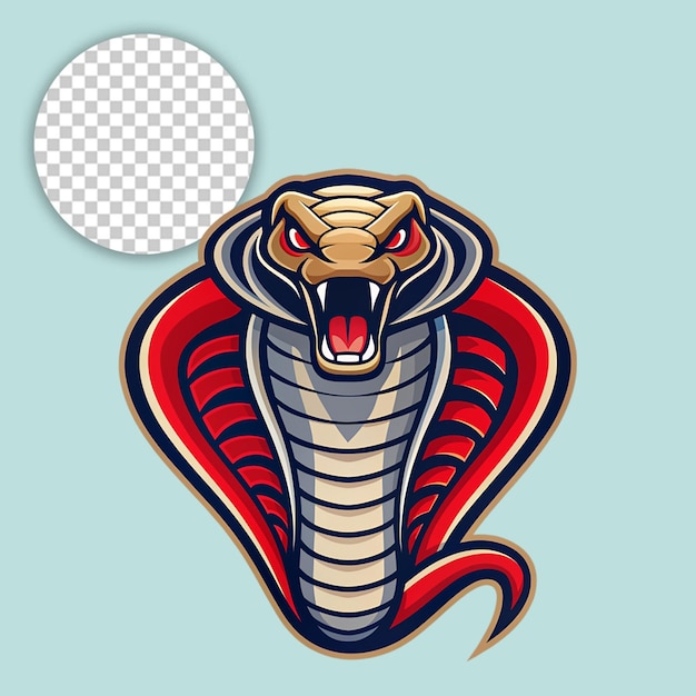 Mascot icon illustration of a king cobra isolated on transparent background