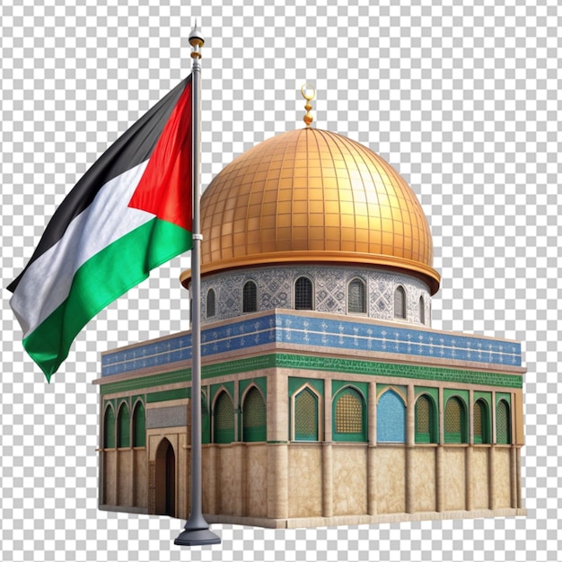 PSD masjid aqsa with palestine flag