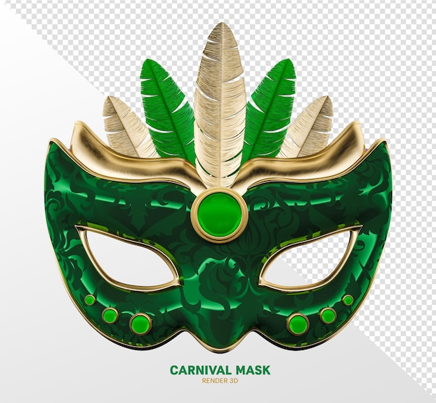 Mask carnival 3d render realistic isolated transparent