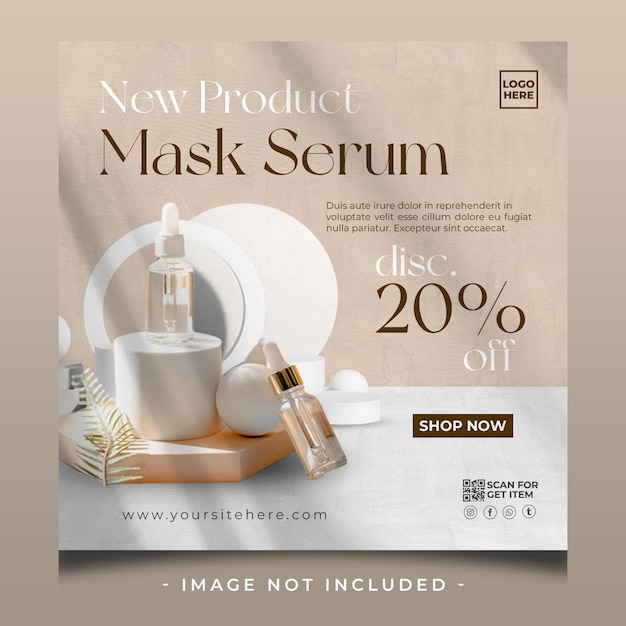 mask serum product instagram post or square flyer