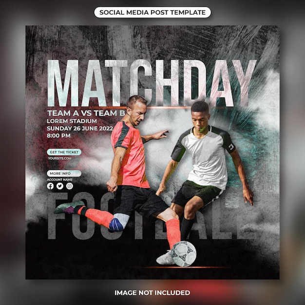 Match day football social media post template