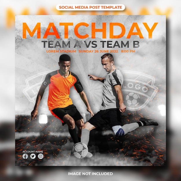 PSD match day football social media post template