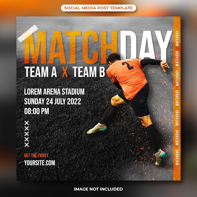 PSD match day football social media poster template