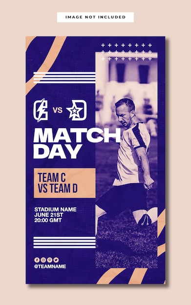 Match day soccer social media instagram story template