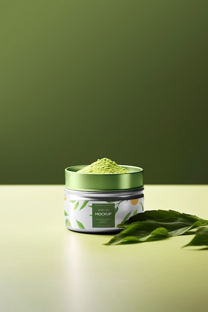 Matcha tea brand mockup