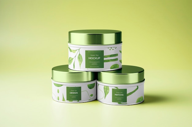 Matcha tea brand mockup