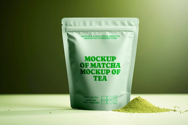 Matcha tea brand mockup