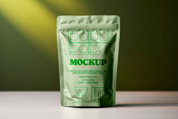 Matcha tea brand mockup