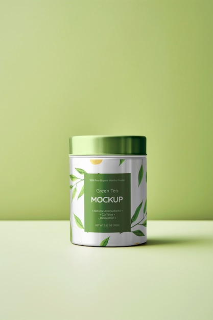 Matcha tea brand mockup