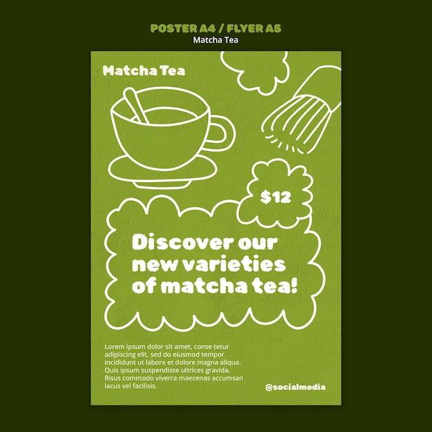 Matcha tea  poster template