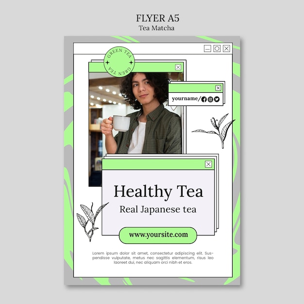 Matcha tea template design