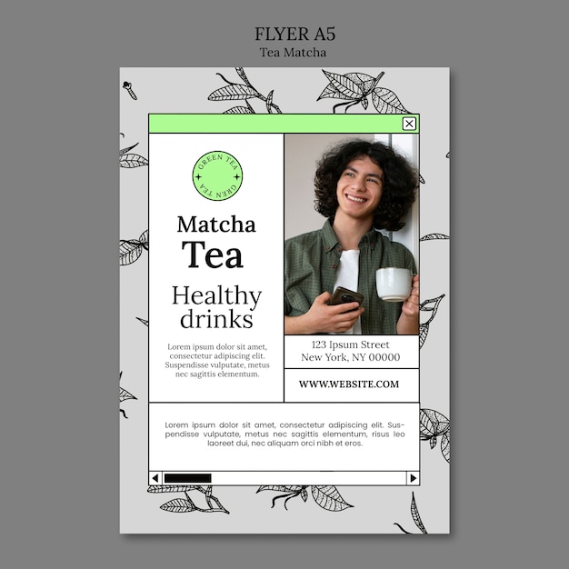 Matcha tea template design