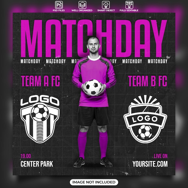 PSD matchday football poster templates