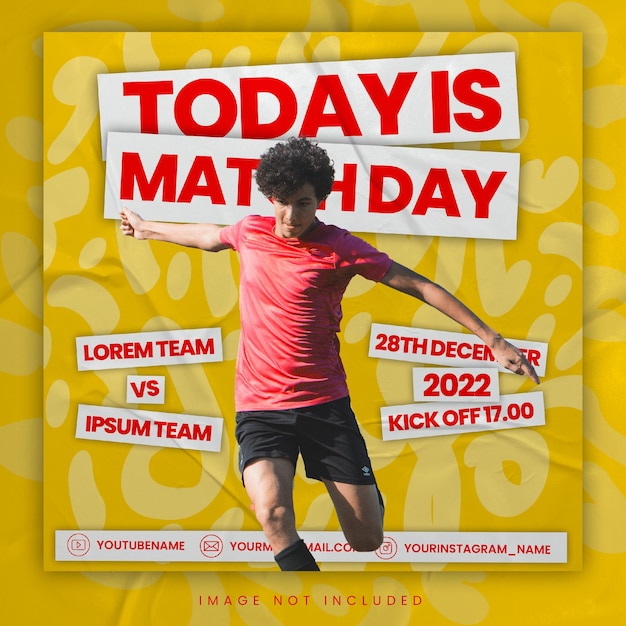 PSD matchday football social media post template