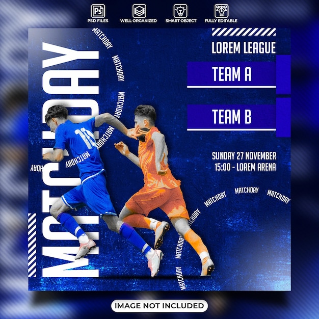 Matchday football social media poster template