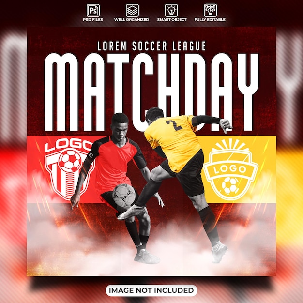 Matchday football social media poster template