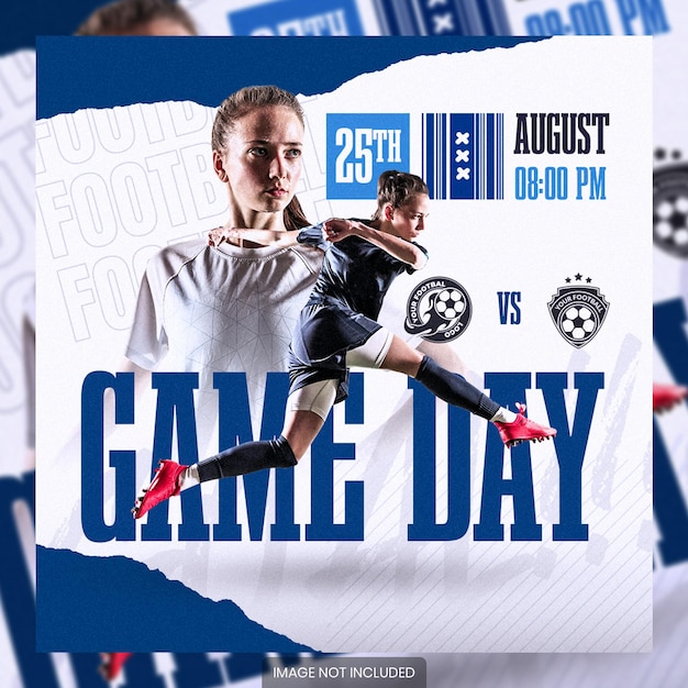 PSD matchday poster social media post template