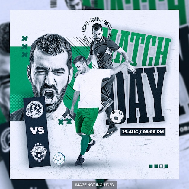 PSD matchday poster social media post template