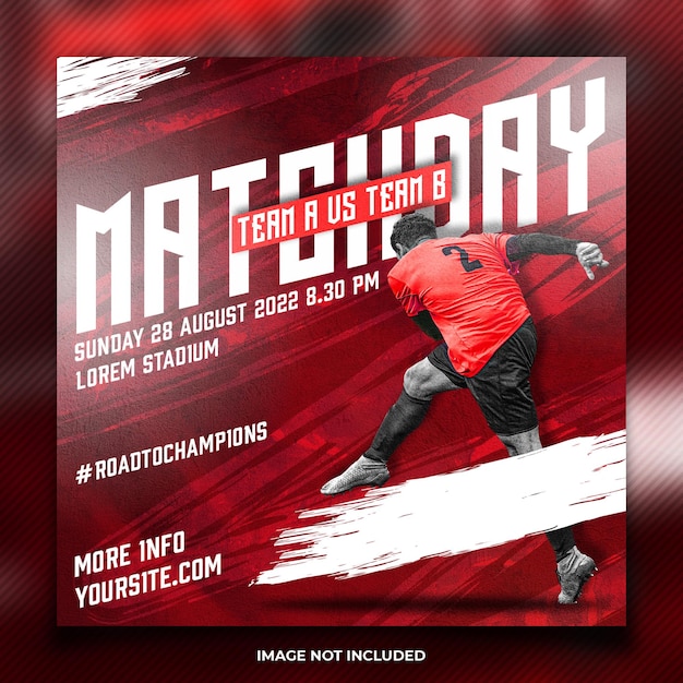 Matchday soccer social media poster template