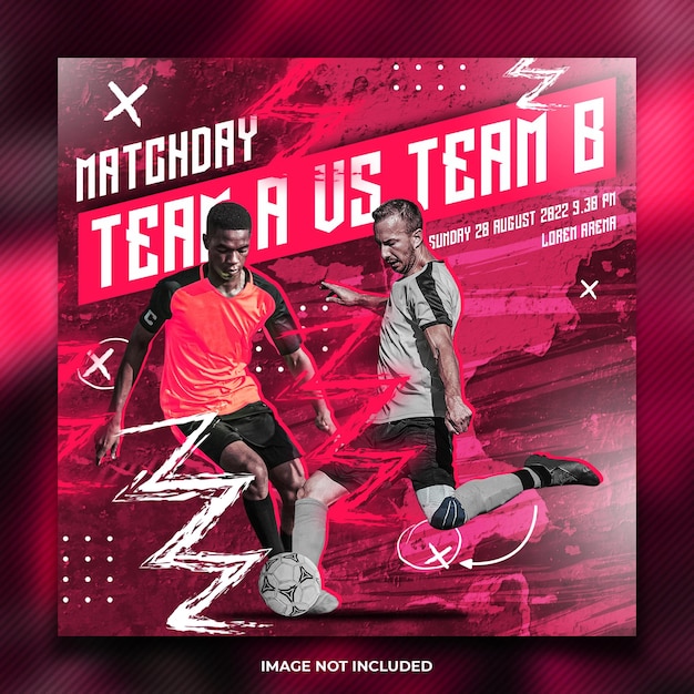 Matchday soccer social media poster template