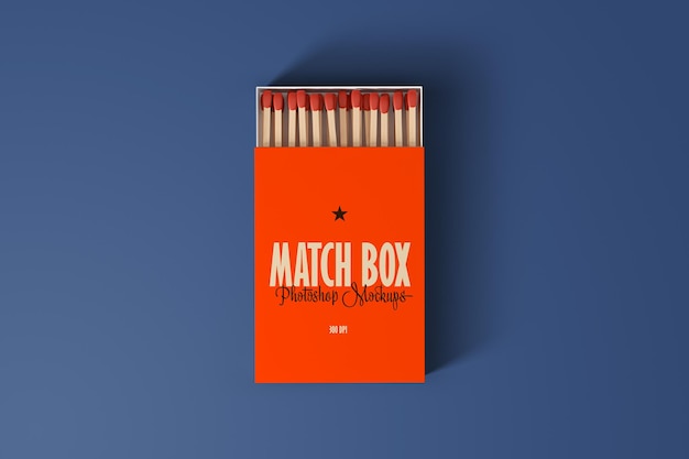 PSD matches box mockup front view