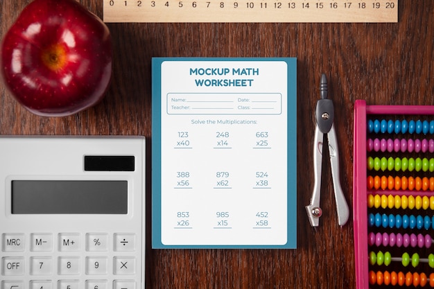 PSD math school subject essentials mock-up