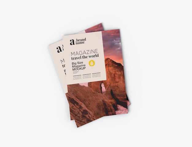 Matte Big Size Magazines Covers Mockup