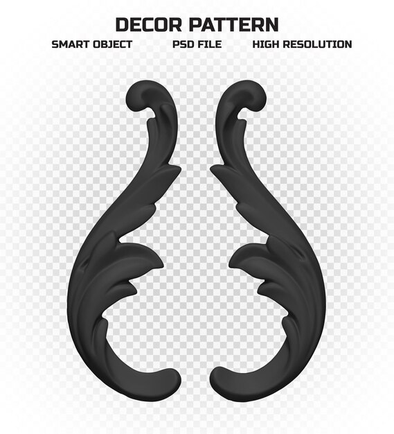 matte black decor pattern in high quality for decoration