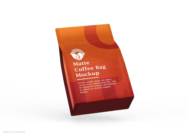 Matte coffee bag or tea bag packaging mockup