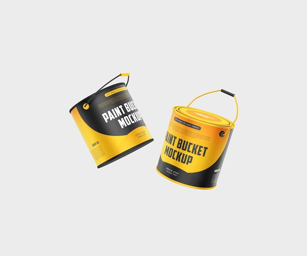 Matte paint bucket mockup psd template