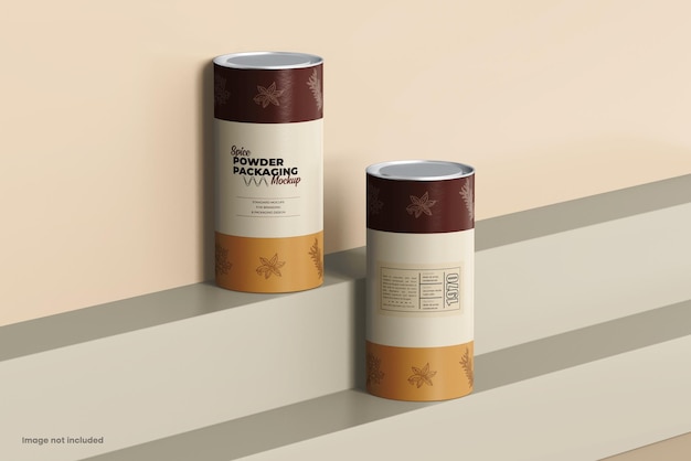 Matte Paper Spice Powder Tube Packaging Mockup