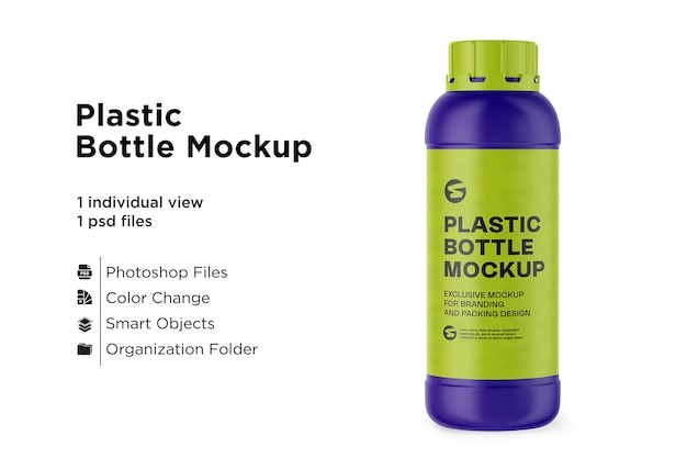 Matte Plastic Bottle Mockup