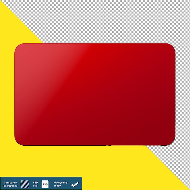 Matte Red Metal Blank Business Card Front on Transparent Background PNG PSD