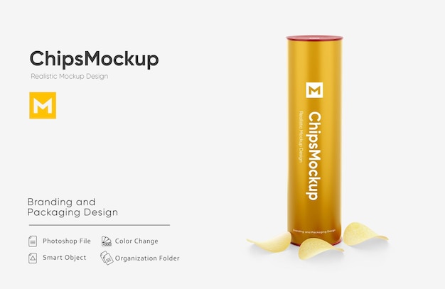 Matte Snack Tube Chips Mockup