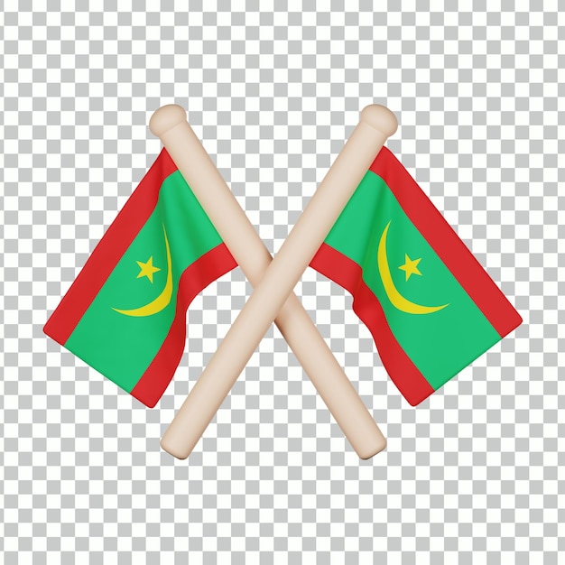 Mauritania Flag 3D Icon