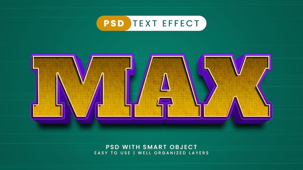 Max editable text effect with modern and simple text effect