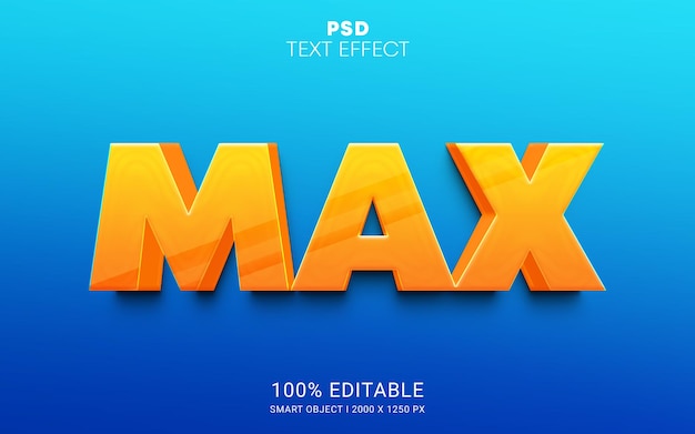 Max PSD editable text effect Premium vector design